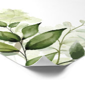 Groen Bloemig Hart Script Bruiloft Welkomstbord Poster (Hoek)