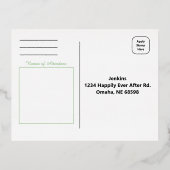 Groen & Bloemige Botanische Huwelijks RSVP Folie Uitnodiging Briefkaart (Achterkant)