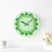 Groen  bloemmedaillon grote klok (Huis)
