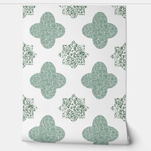 Groen bloemmotief Arabesque behang
