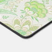 groen bloemmotief en groene kolibrie bureaumat (Hoek)