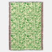 Groen bloemmotief G01. L Geel BG Deken (Voorkant Verticaal)