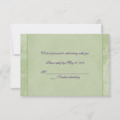 Groen Bloemmotief Geprägde RSVP Kaart (Voorkant)