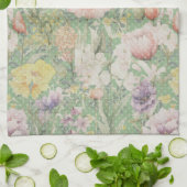Groen bloemmotief met stippen theedoek (Gevouwen)