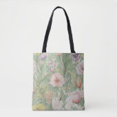 Groen bloemmotief met stippen tote bag (Voorkant)