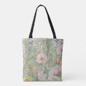 Groen bloemmotief met stippen tote bag (Achterkant)