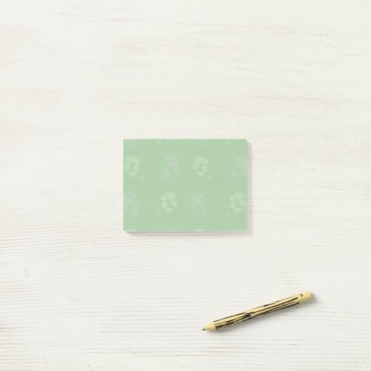 Groen bloemmotief post-it® notes (Op bureau)