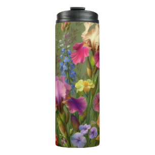 Groen Bloemmotief Reis Tumbler Kop Thermosbeker