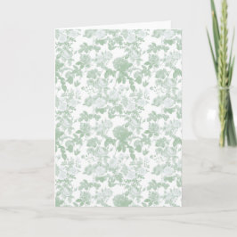 Groen Bloemmotief Rozen Franse Chinoiserie Kaart