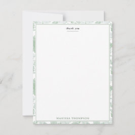 Groen Bloemmotief Rozen Franse Chinoiserie Patroon Bedankkaart