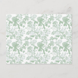 Groen Bloemmotief Rozen Franse Chinoiserie Patroon Briefkaart