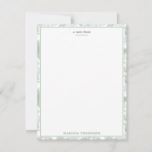 Groen Bloemmotief Rozen Franse Chinoiserie Patroon Notitiekaartje
