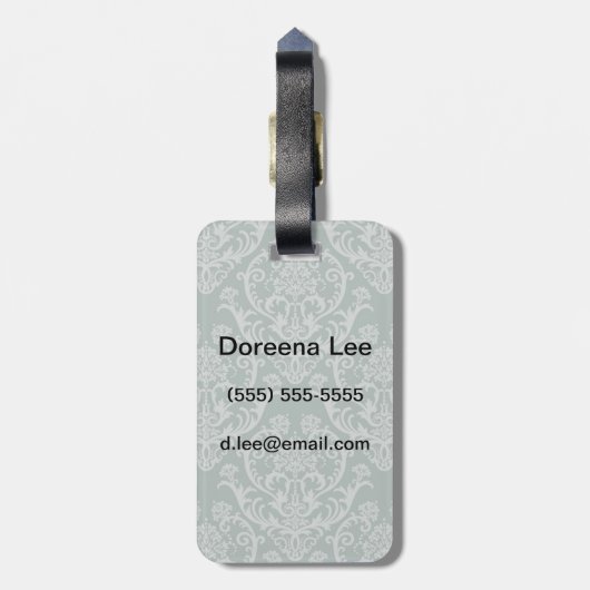 Groen bloempapier bagagelabel (Achterkant verticaal)