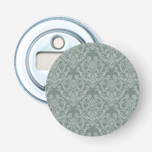Groen bloempapier button flesopener (Voorkant)