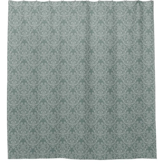 Groen bloempapier douchegordijn (Voorkant)