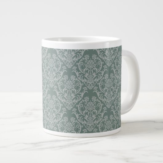 Groen bloempapier grote koffiekop (Voorkant rechts)