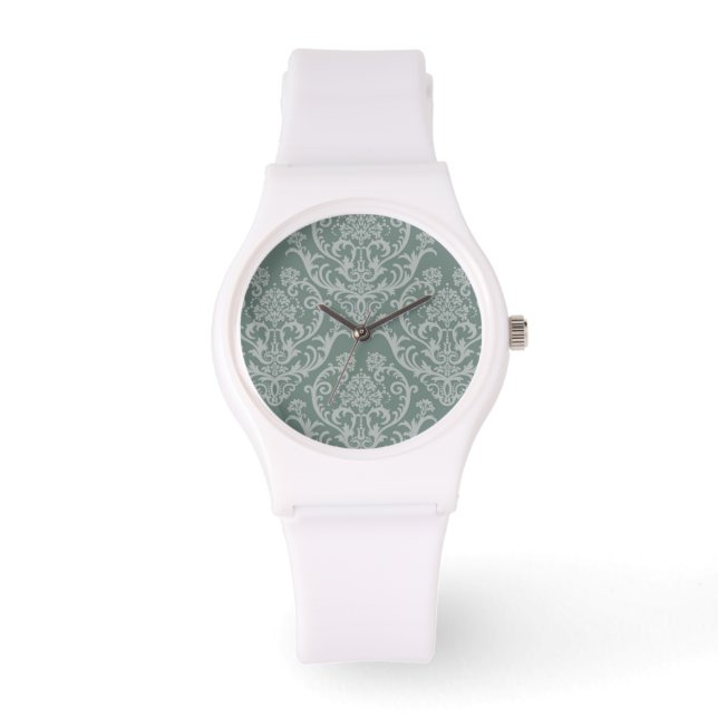 Groen bloempapier horloge (Voorkant)