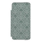 Groen bloempapier incipio iPhone portemonnee hoesje (Voorkant Agenda)