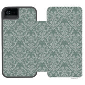 Groen bloempapier incipio iPhone portemonnee hoesje (Agenda Open)