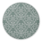 Groen bloempapier keramische knop (Voorkant)