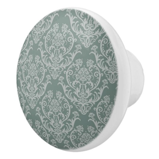 Groen bloempapier keramische knop (Rechts)