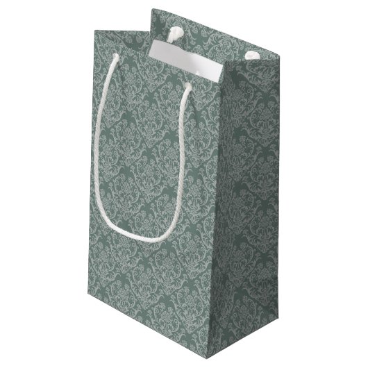 Groen bloempapier klein cadeauzakje (Achterkant Gekanteld)
