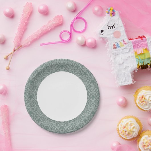 Groen bloempapier papieren bordje (Feest)