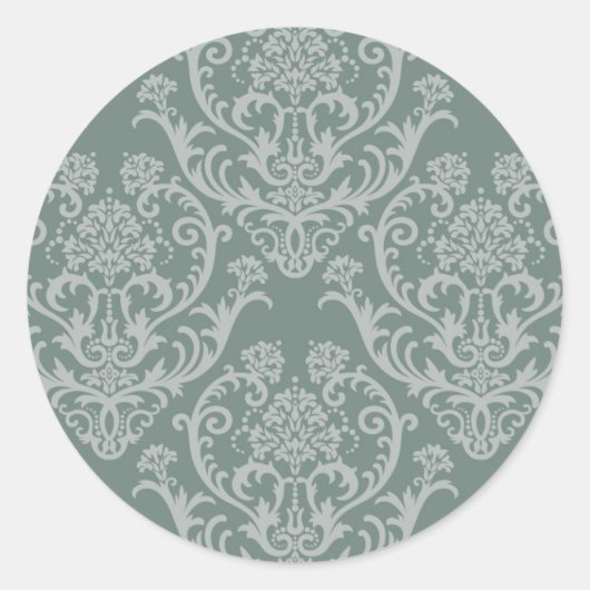 Groen bloempapier ronde sticker (Voorkant)