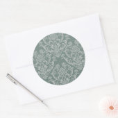 Groen bloempapier ronde sticker (Envelop)