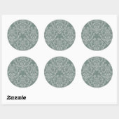 Groen bloempapier ronde sticker (Vel)