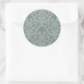 Groen bloempapier ronde sticker (Tas)