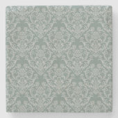 Groen bloempapier stenen onderzetter (Voorkant)