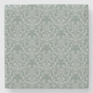 Groen bloempapier stenen onderzetter