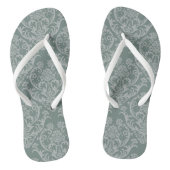 Groen bloempapier teenslippers (Voetbed)