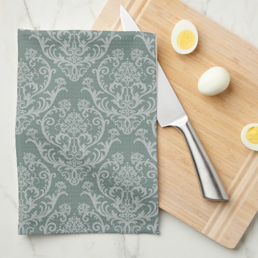 Groen bloempapier theedoek (Quarter Fold)