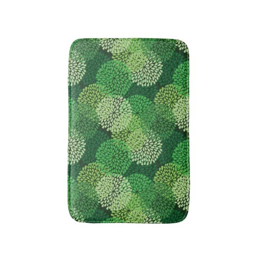 Groen bloempatroon badmat (Voorkant Verticaal)
