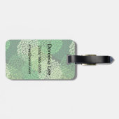 Groen bloempatroon bagagelabel (Achterkant horizontaal)