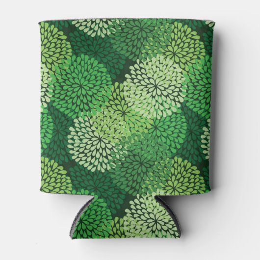 Groen bloempatroon blikjeskoeler (Voorkant)