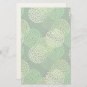 Groen bloempatroon briefpapier (Voorkant / Achterkant)