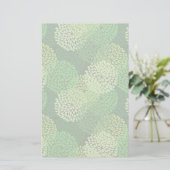 Groen bloempatroon briefpapier (Staand voorkant)