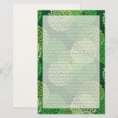 Groen bloempatroon briefpapier (Voorkant / Achterkant)
