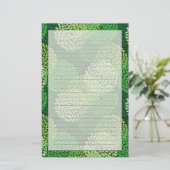 Groen bloempatroon briefpapier (Staand voorkant)