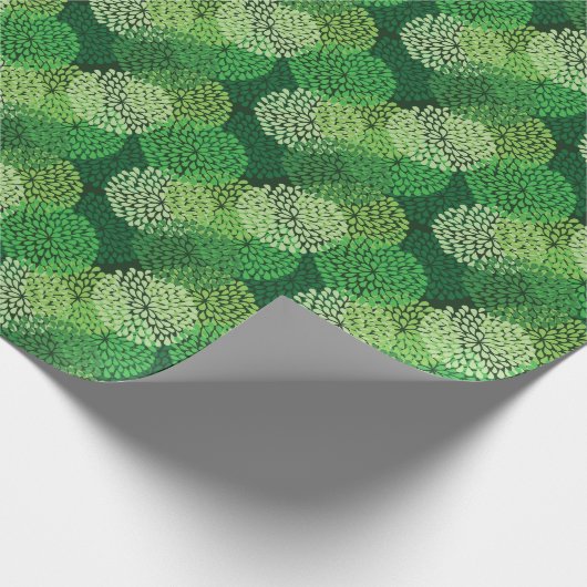 Groen bloempatroon cadeaupapier (Hoek)
