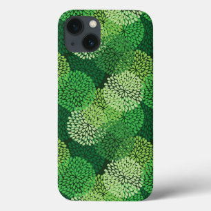 Groen bloempatroon iPhone 13 hoesje