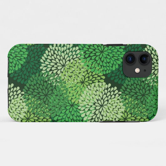 Groen bloempatroon Case-Mate iPhone case (Achterkant (horizontaal))