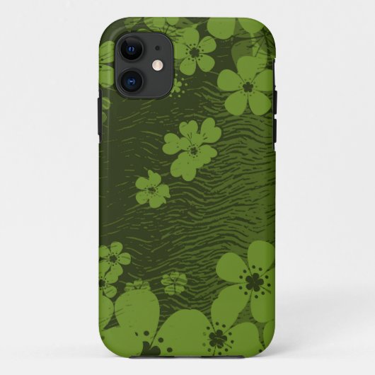 Groen bloempatroon Case-Mate iPhone case (Achterkant)