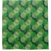 Groen bloempatroon douchegordijn (Voorkant)