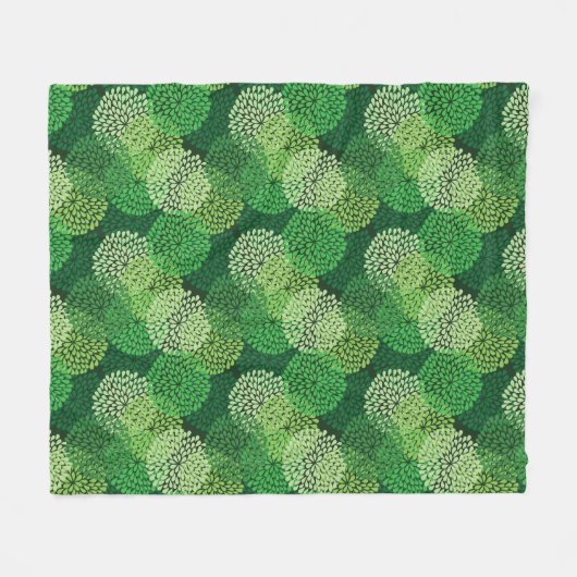 Groen bloempatroon fleece deken (Voorkant (Horizontaal))
