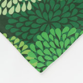 Groen bloempatroon fleece deken (Hoek)