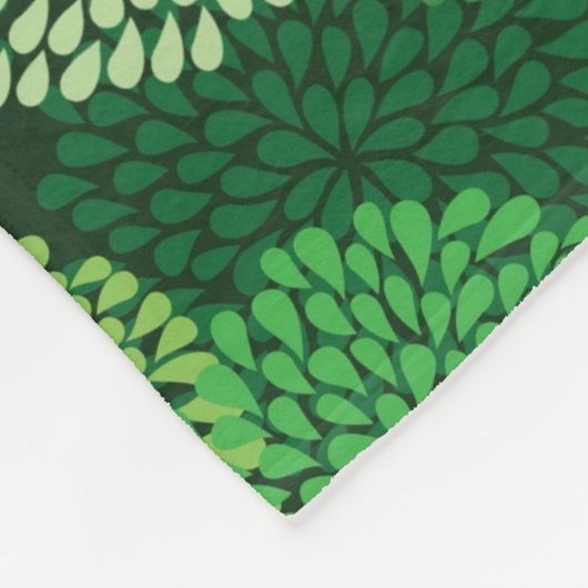 Groen bloempatroon fleece deken (Hoek)